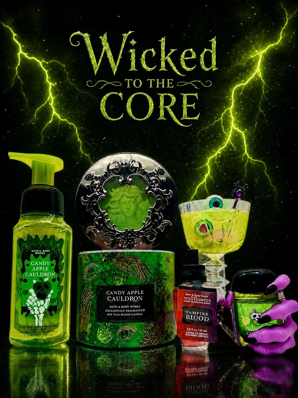 BBW Candy Apple Cauldron Halloween Collector 6 Pc Set